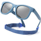 Baby Sunglasses: Chic Navy Blue-Framed Sunglasses with Grey Lenses, Adjustable Strap, Ideal for 0-24 Months